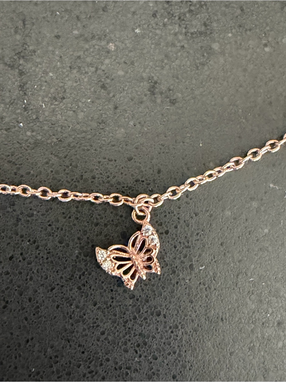Delicate Rose Gold Butterfly Necklace - Women's Jewelry